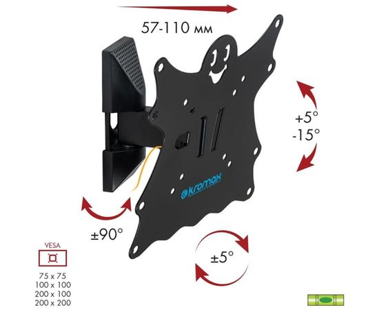 TV кронштейн Kromax CASPER 202 black 20174 – изображение 3