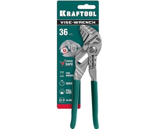 Переставные клещи KRAFTOOL 180мм, гаечный ключ 22063 – изображение 2