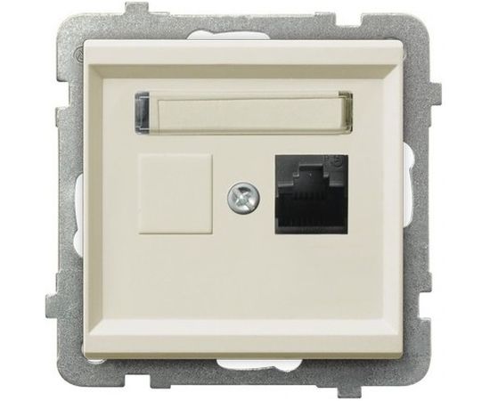 Компьютерная розетка Ospel Sonata 1-я, категория 5e, RJ-45, без рамки, бежевый GPK-1R/K/m/27 