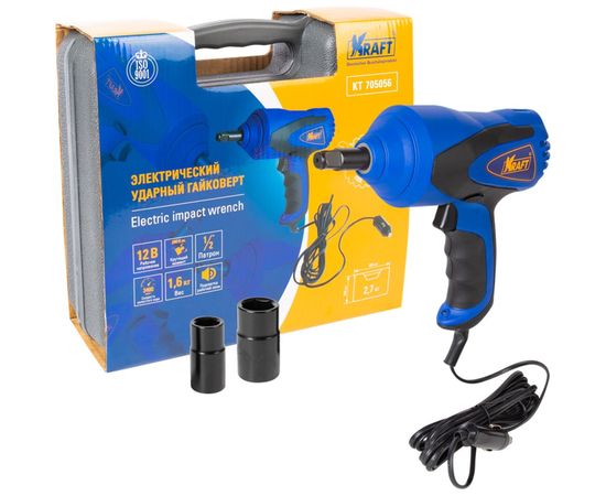 Электрический ударный гайковерт KRAFT 1/2", 380 Нм KT 705056 