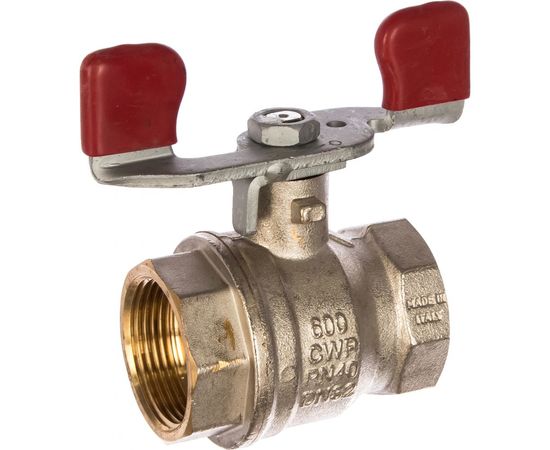 Шаровой кран RuB, 1 1/4" DN32 PN40, ВР-ВР, серия MILANO (S.90), бабочка S90G16 