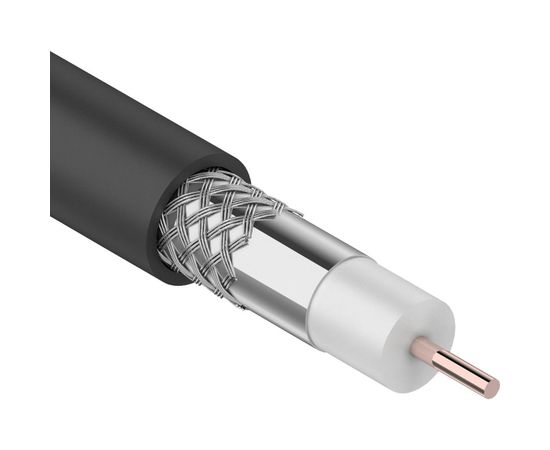 Коаксиальный кабель PROconnect RG-6U, 75 Ом, CCS/Al/Al, 48%, бухта 100 м, черный OUTDOOR 01-2205-1 
