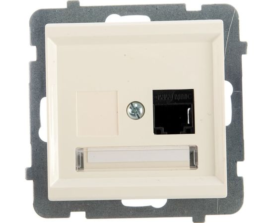 Компьютерная розетка Ospel Sonata 1-я, категория 5e, RJ-45, без рамки, бежевый GPK-1R/K/m/27 – изображение 3