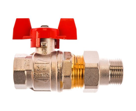 Шаровой кран RuB с накидной гайкой ("американка"), 3/4" DN20 PN40, ВР-ВР, серия MILANO (S.90) S90E36 – изображение 2