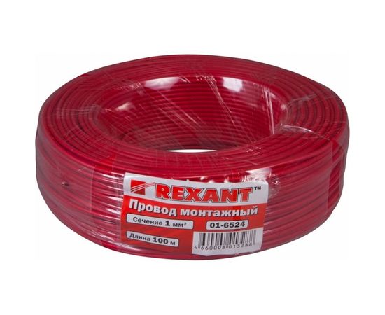 Провод ПГВА 1х1.00 кв.мм, 100м, красный REXANT 01-6524 – изображение 2