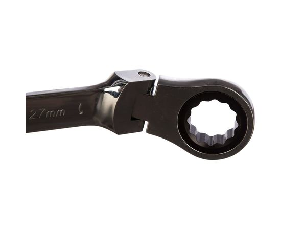 Комбинированный трещоточный ключ 27 мм, CrV, шарнирный, зеркальный хром MATRIX 14872 – изображение 2