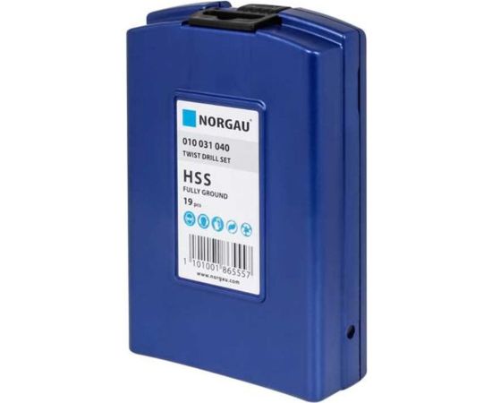 Набор сверл HSS Typ N DIN338 (19 шт; 1-10x0.5 мм) NORGAU 010031040 – изображение 3