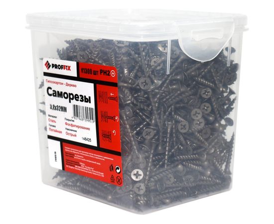 Усиленный саморез PROFFIX СГД 3,8х32 1300 шт - ведро 146425 – изображение 2
