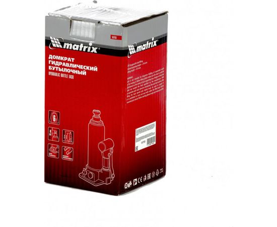 Гидравлический бутылочный домкрат MATRIX 6 т, h подъема 216–413 мм 50765 – изображение 2