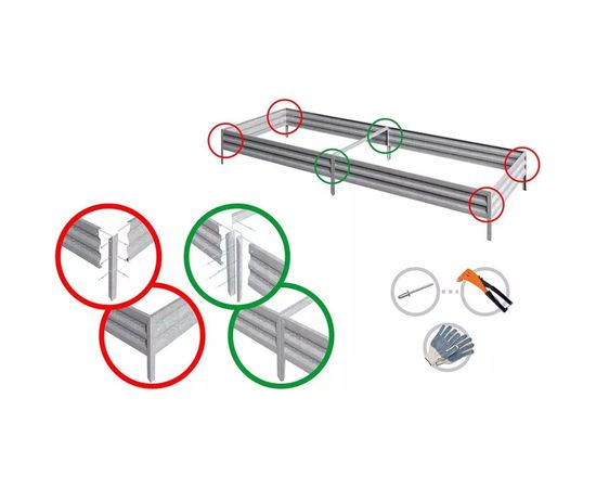 Оцинкованный добор PERFO-ГРЯДКА 1x1 м RALL 6005 DR161010 – изображение 3