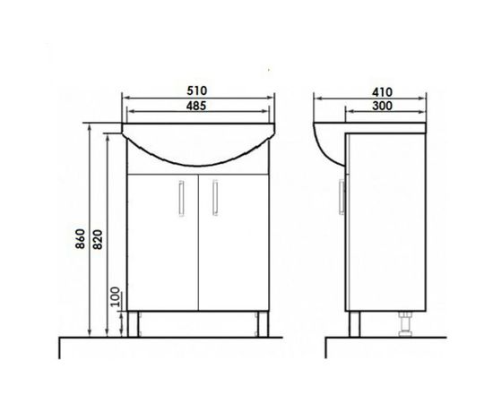 Напольная тумба с раковиной Orange Роса белый глянец Ro-50TUW+RA – изображение 2