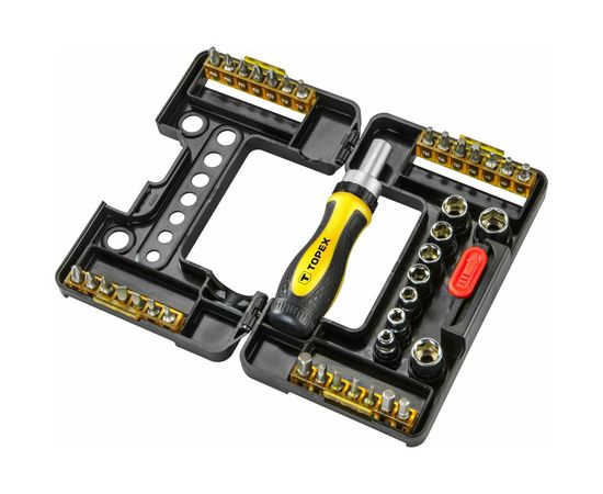 Набор насадок и торцевых головок с держателем, 38 шт. TOPEX 39D344 