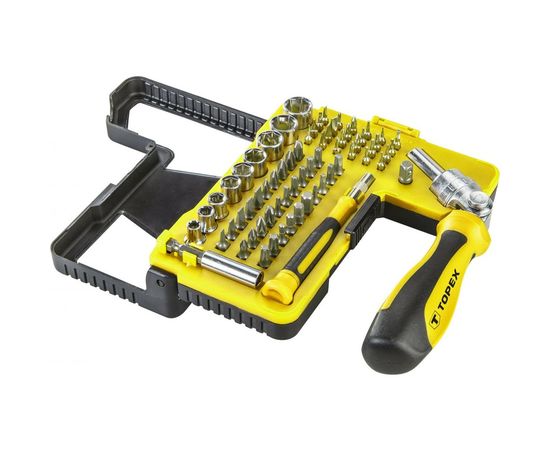 Сменные наконечники и торцевые головки с держателем, 68 шт. TOPEX 39D346 