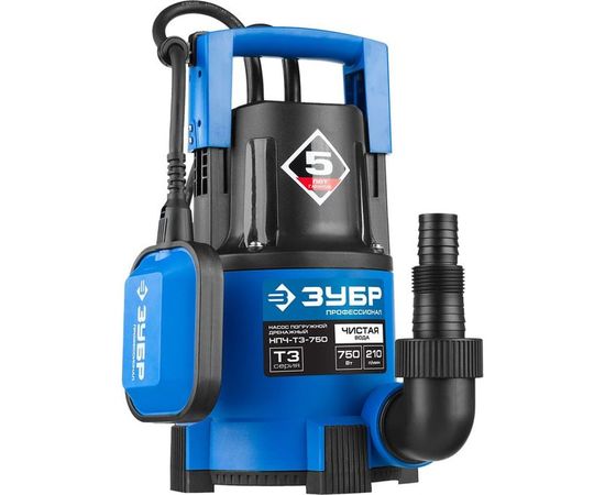 Погружной дренажный насос для чистой воды ЗУБР ПРОФЕССИОНАЛ НПЧ-Т3-750 