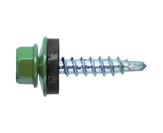 Кровельный саморез Tech-Krep КР сверло 4,8х51 RAL-6002 зелёный 200 шт, ведро 103179 