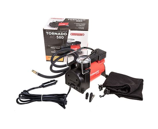 Металлический компрессор 30 л/мин в прикуриватель SKYWAY ТОРНАДО АС-580 S02001019 