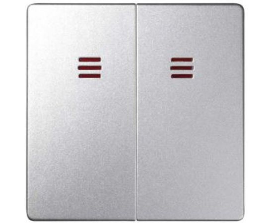 Клавиши для двухклавишного выключателя Simon, 2 шт, с подсветкой, S82 Detail алюминий 82025-93 