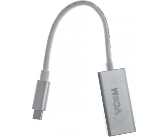 Кабель-адаптер VCOM USB 3.1 Type-C/m - DisplayPort/f, 3840x216060Hz, 10Gbps, Aluminum Shell, 0,15m CU422M 