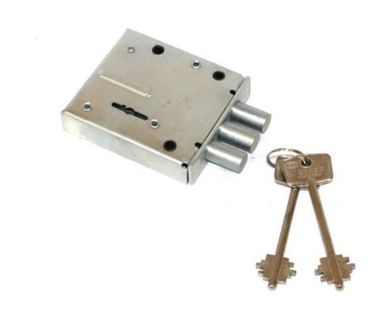 Накладной замок ГЕРИОН БЛОК-2М никел.ключ 9873 