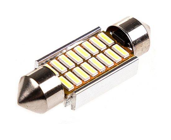 Автолампа диод SKYWAY T11 C5W 16 SMD диодов 1-контурная 36мм белая S08201313 