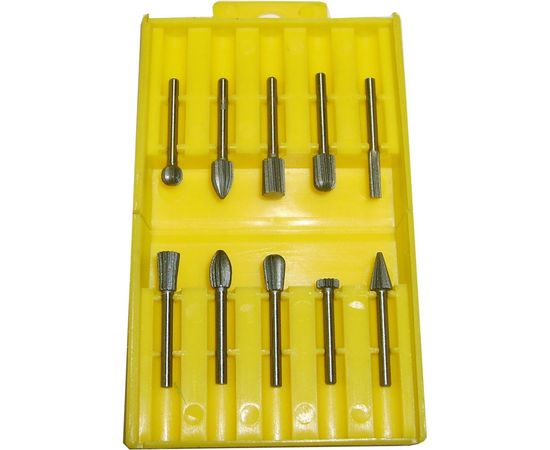 Набор фрез твердосплавных по дереву (10 шт; 3 мм; HSS) SKRAB 37091 