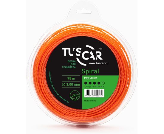 Леска для триммера Spiral, Premium, 3.0 мм, 75 м TUSCAR 10131430-75-1 