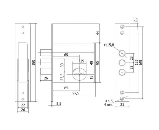 Врезной замок ГАРДИАН 5001-4 кл 18265 – изображение 2