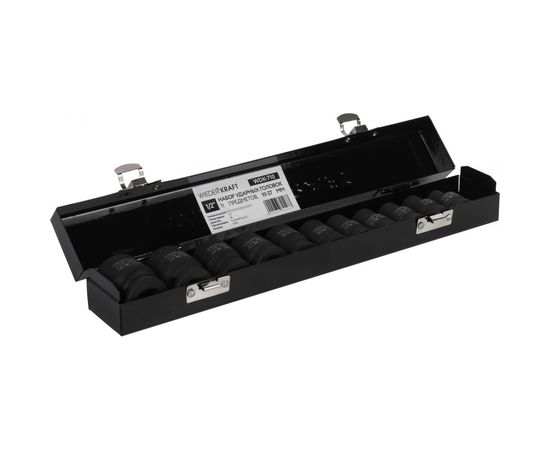 Набор головок ударных (10-27 мм; 1/2"; 11 шт.) WIEDERKRAFT WDK-710 – изображение 3