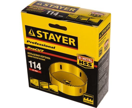 Коронка универсальная биметаллическая PROFESSIONAL (114х38 мм; 5/8) STAYER 29547-114 – изображение 2