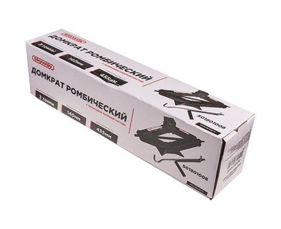 Механический ромбический домкрат SKYWAY 3т h 140-455 с резиновой опорной частью, в сумке S01801008 – изображение 3