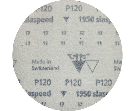 Круг шлифовальный на липучке siaspeed 1950 (50 шт; 125 мм; без отверстий; P120) sia Abrasives ss50-125-0-120 – изображение 3