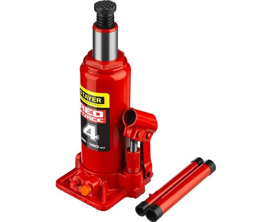 Гидравлический бутылочный домкрат STAYER RED FORCE, 4т, 195-380 мм, 43160-4 43160-4_z01 – изображение 6