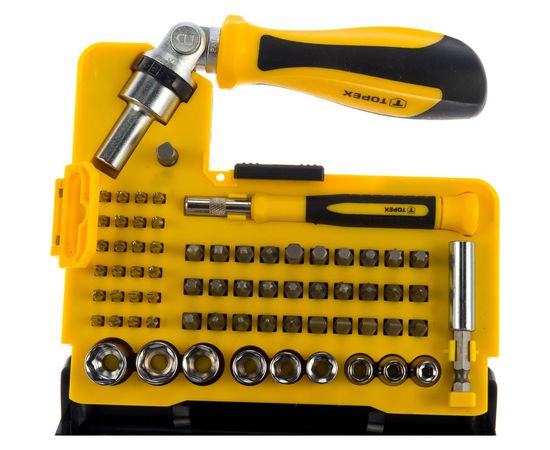 Сменные наконечники и торцевые головки с держателем, 68 шт. TOPEX 39D346 – изображение 4