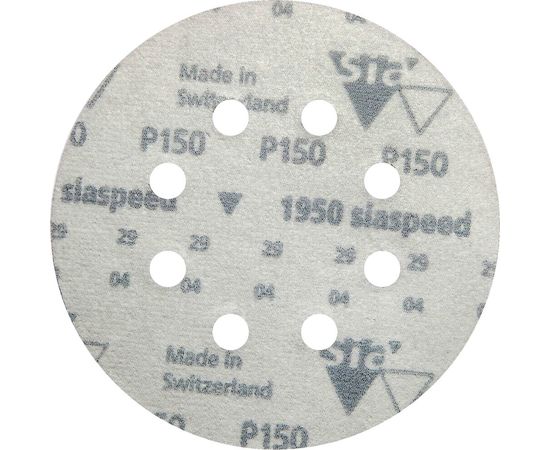 Круг шлифовальный на липучке siaspeed 1950 (50 шт; 125 мм; 8 отверстий; P150) sia Abrasives ss50-125-8-150 – изображение 2