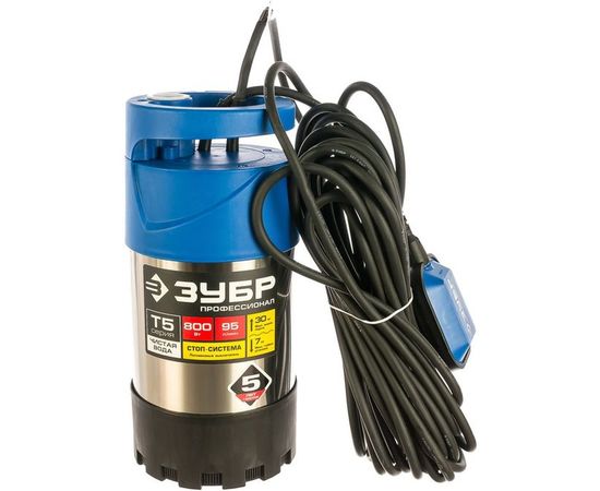 Погружной дренажный насос для чистой воды ЗУБР ПРОФЕССИОНАЛ Т5 НПЧ-Т5-800-С – изображение 3