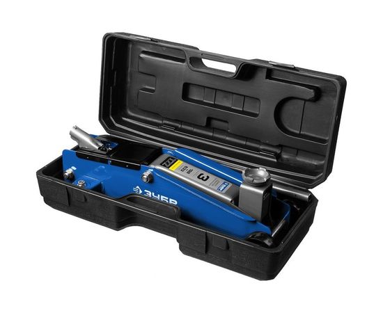 Гидравлический подкатной домкрат 3т, 192-533мм, в кейсе, ЗУБР Профессионал T77 43055-3-K – изображение 3