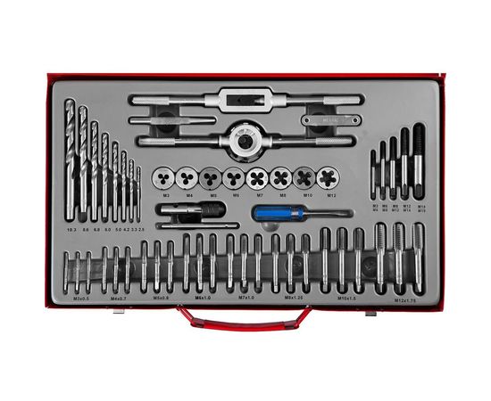 Набор метчиков и плашек Зубр МАСТЕР сталь 9ХС, 52 предмета 28130-H52_z01 