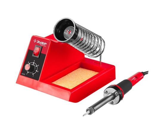 Паяльная станция ЗУБР МАСТЕР аналоговая, диапазон 100-450C, 48Вт 55332 