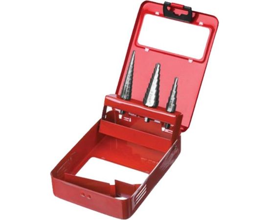 Набор ступенчатых сверл по сталям и цветным металлам МАСТЕР (3 шт; HSS) Зубр 29665-4-30-H3 