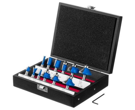 Набор фрез по дереву (12 шт; хвостовик 8 мм) Зубр 28796-H12 