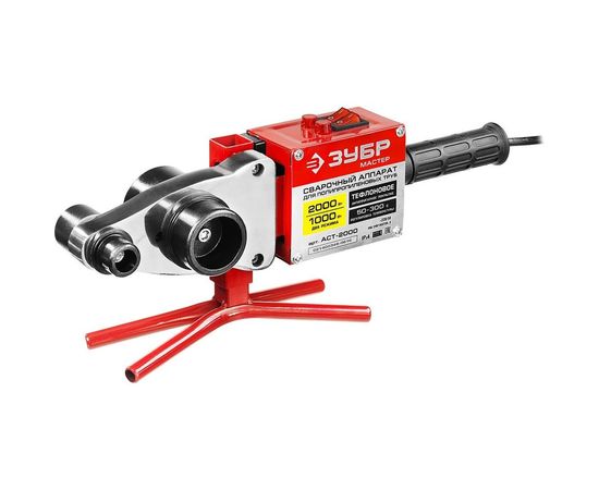Сварочный аппарат для полипропиленовых труб, 1000/2000Вт, 50-300С, насадки 20, 25, 32, 40 , 50, 63мм, металлический кейс, 220В ЗУБР МАСТЕР АСТ-2000 