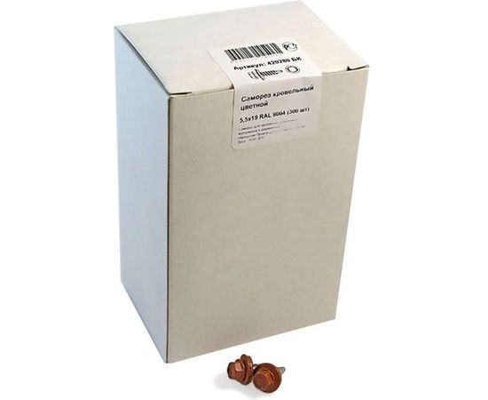 Кровельный саморез крепежная техника коричневая медь RAL 8004, 5.5х19 мм, 300 шт 420280 БК 