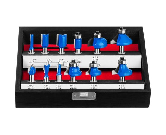 Набор фрез по дереву (12 шт; хвостовик 8 мм) Зубр 28796-H12 – изображение 2