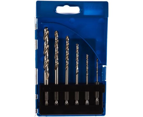 Набор сверл по металлу 6 шт d=2-8 мм, НЕХ 1/4" шестигранный хвостовик класс A сталь Р6М5, Пофессионал Зубр 29623-H6_z01 – изображение 2