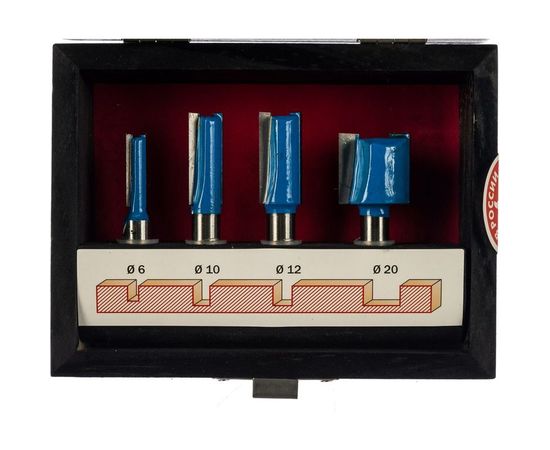 Набор фрез по дереву (4 шт; хвостовик 8 мм) Зубр 28795-H4-1 – изображение 3