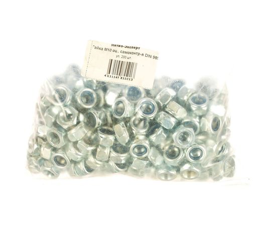 Гайка Метиз-Эксперт М10 оц DIN 985 уп. 200 шт. 00-00012948 – изображение 2