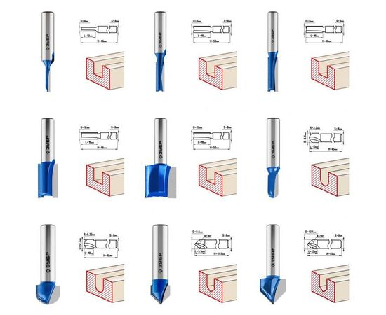 Набор фрез по дереву (26 шт; хвостовик 8 мм) Зубр 28796-H26 – изображение 4