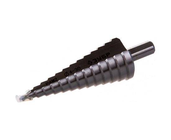 Набор ступенчатых сверл по сталям и цветным металлам МАСТЕР (3 шт; HSS) Зубр 29665-4-30-H3 – изображение 3