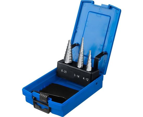 Набор ступенчатых сверл по сталям и цветным металлам (3 шт; 3-20 мм; Р6М5) ЗУБР 29670-3-20-H3_z01 – изображение 4