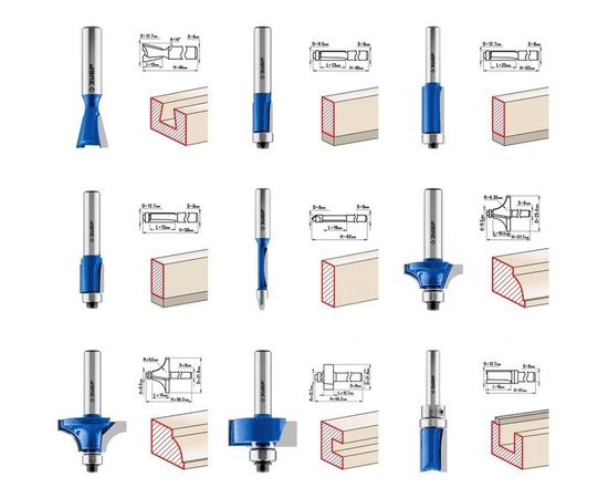 Набор фрез по дереву (26 шт; хвостовик 8 мм) Зубр 28796-H26 – изображение 3